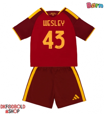 AS Roma Wesley Franca #43 Hjemmebanesæt Børn 2026-27 Kort ærmer (+ korte bukser)